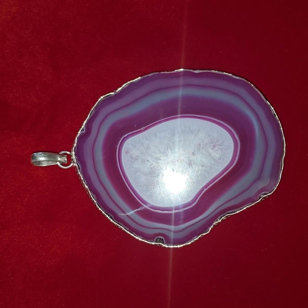 Agate Geode Crystal - Statement Pendant - Picture 11 of 11